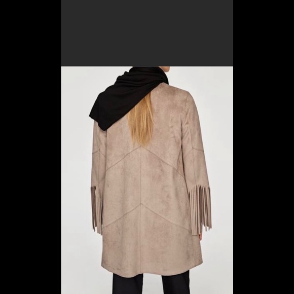 Zara faux suede fringe jacket - Picture 4 of 12